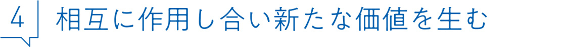 4 相互に作用し合い新たな価値を生む