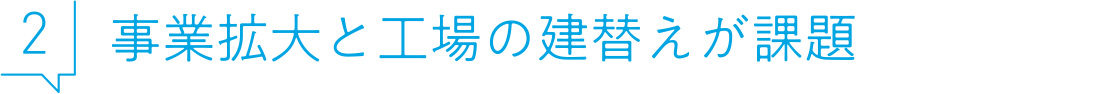 2 事業拡大と工場の建替えが課題